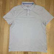 Rhone Commuter Polo Shirt Mens M White Blue Performance Golf Stretch Outdoor