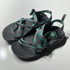 Chaco ZX1 Ecotread Sports Sandals Kids Size 4 Mint Leaf Green Aztec J180090