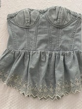 Ralph Lauren Denim Supply Bustier Embroidered...