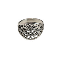 Filigree Lace Ring Sterling Silver 925 Abstract Band Sizes 4.75 to 11.5