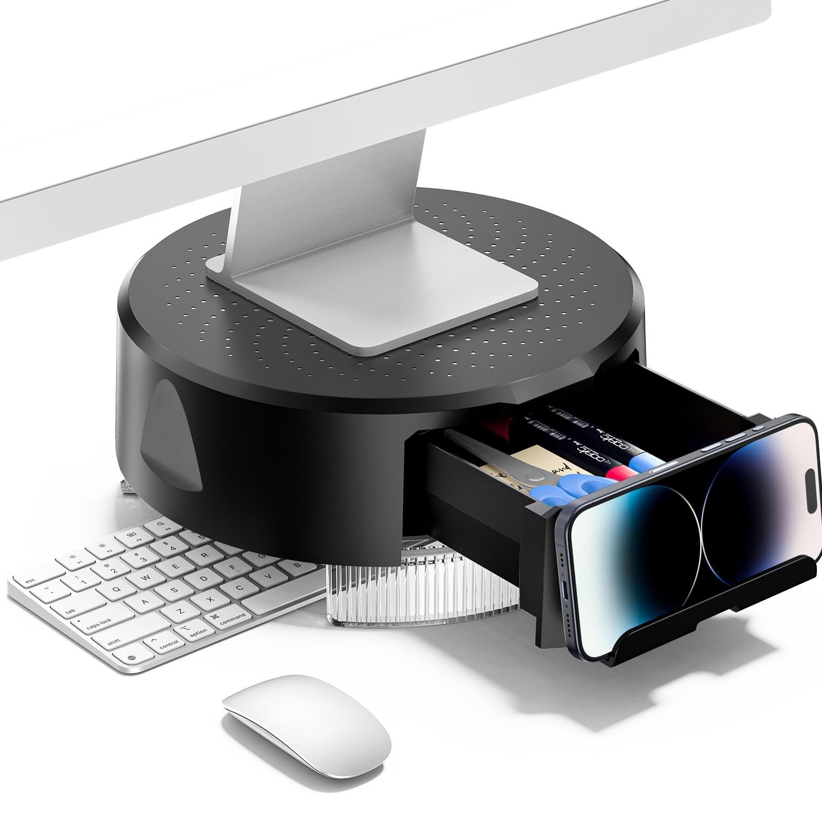 Monitor Stand Riser with Drawer - Computer Monitor Stand for Desk with Storag...-image