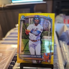2025 Bowman Draft - Chrome Elian Pena #BDC-115 Yellow Mojo Refractor /75 (RC)