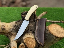 8” Custom handmade Carbon  Steel hunting knife/Bone handle Christmas gifts