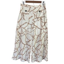 Anthropologie Maeve Chain Print Palazzo Pants Size 6 Linen Blend Wide Leg