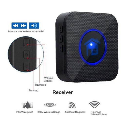 Sleek Design Wireless Doorbell Featuring LED Alerts for Hearing Impaired - Picture 7 of 12