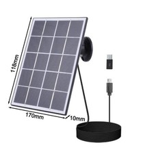 Portable Solar Panel Charger for Eufy For Ring For Blink Cameras with USB Cable