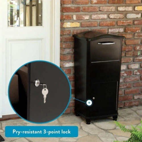 Architectural Mailboxes Cast Aluminum Elephantrunk Parcel Drop Box with Drum - Image 2 of 4