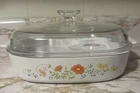 Vintage Corning Ware A-10-B Wildflower Casserole Dish 2.5L with A12C Pyrex Lid