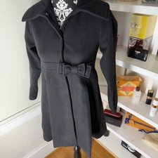 Rothschild Princess Black Dress Coat Size 10/12 Luxury Bow on waist snaps Old 