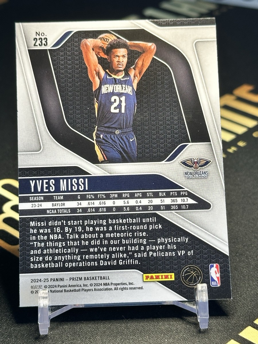 2024-25 Panini Prizm RC Rookie #233 Yves Missi, New Orleans