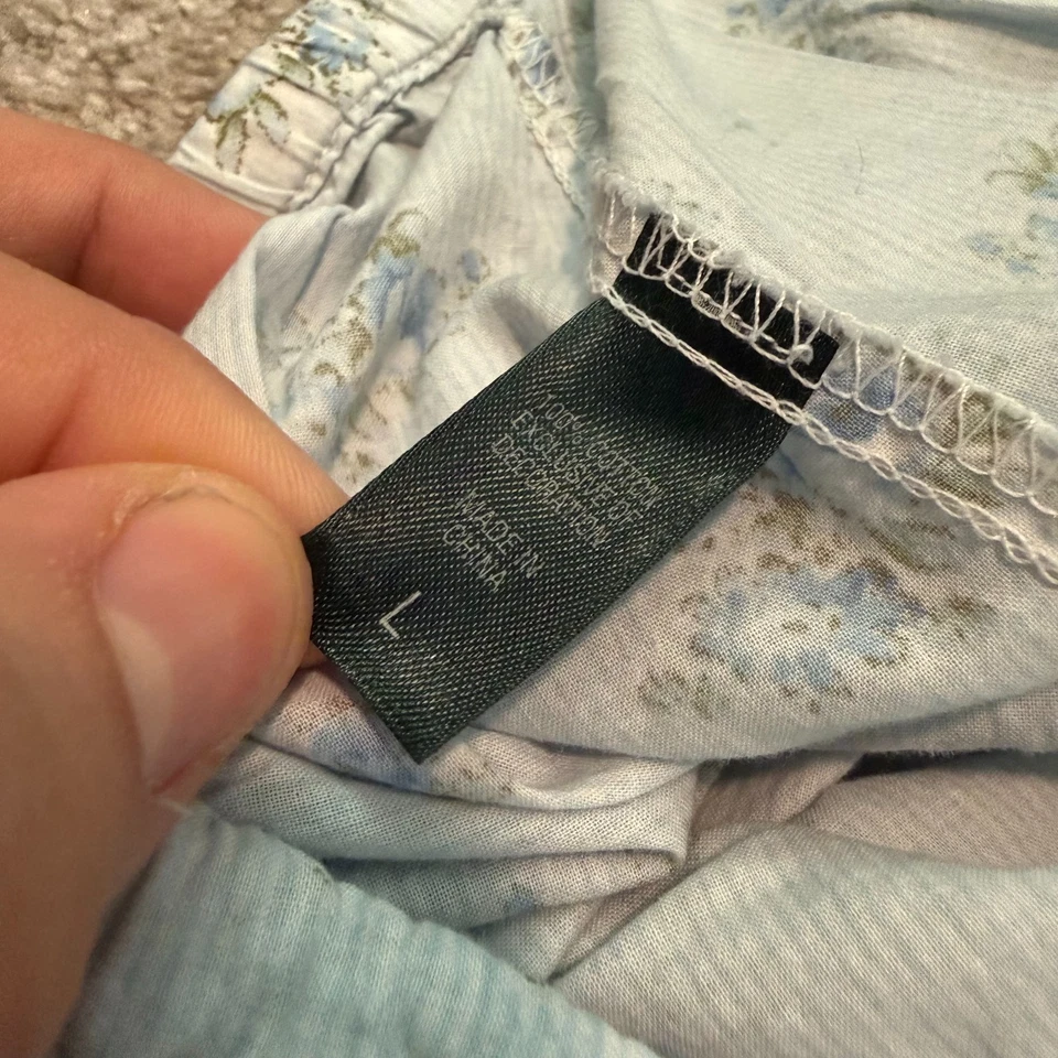 Lauren Ralph Lauren Pajama Night Lounge Floral Cottage Pants Women's Size L Blue - Image 2 of 4