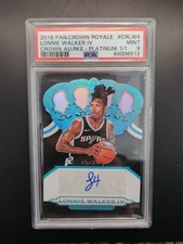 2018-19 Crown Royale Lonnie Walker IV 1/1 Platinum PSA 9 Auto Rookie RC #CR-LW4