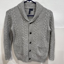 Janie and Jack The Cable Shawl Collar Knit Cardigan Gray Size 7 Kids RN 54023