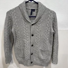 Janie and Jack The Cable Shawl Collar Knit Cardigan Gray Size 7 Kids RN 54023