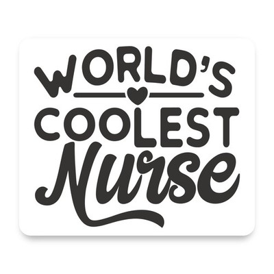 World's Coolest Nurse - Black Heart Mouse Pad 9.25x7.75 Non-Slip Desk Mat