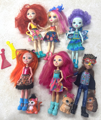 LOT OF SIX ENCHANTIMAL DOLLS BY MATTEL - 6''