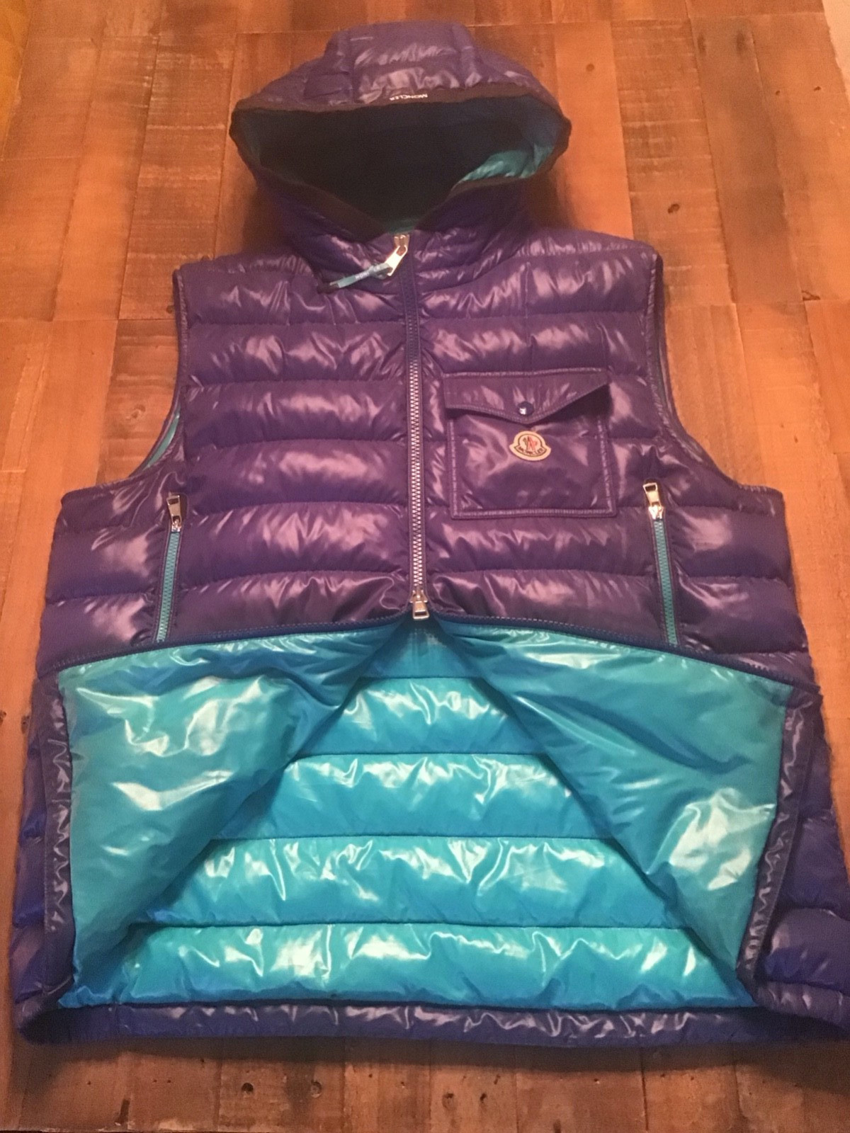 LTD EDITION MONCLER RAGOT GOOSE DOWN HOODED GILET SZ 6 XXL 52" CHST RRP £910 image 3