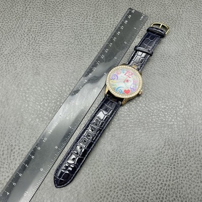 Betsey Johnson Womens Watch Gold Crystal Bezel Blue Strap  display picture 2