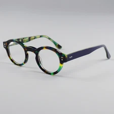 Retro Acetate Eyeglasses Frames Round Fashion Full Rim Men Women Reading Glasses