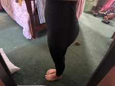 women's black control top leggings size medium