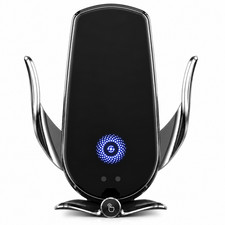 15W Wireless Car Charger Mount Fast Charging Phone Holder Black Silver