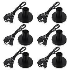 6 Pcs Polished Metal Desktop Lamp E26 E27 Screw Light Bulb Sockets Holder Bas...
