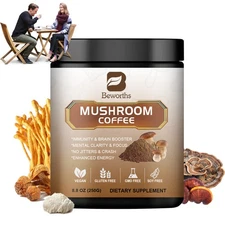 Organic Mushroom Coffee Powder Support Brain Health Promotes Cognitive & Energy