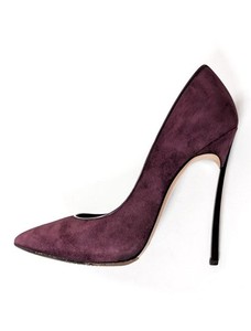 CASADEI Blade Suede Leather Steel Stiletto Metal High Heels Pointed toe Pumps 8