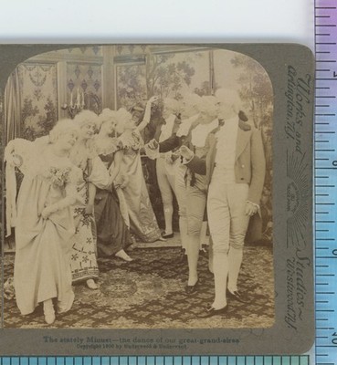 Dance of Our Grand-Sures Minuet Ball Women Underwood Stereoview
