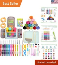 Crochet Kits with Case, Beginner Crochet Set Includes 1050 Yards Crochet Yarn...