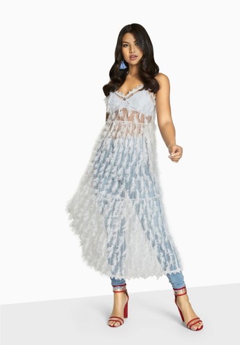 Girls On Film Damen/Ladies Goulding Fransen Cami Kleid - Bild 2 von 9