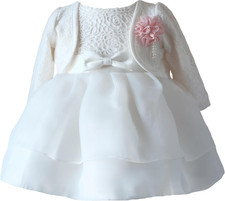 Vestito per Battesimo Da Bambina Abito Da Bambina Bianco