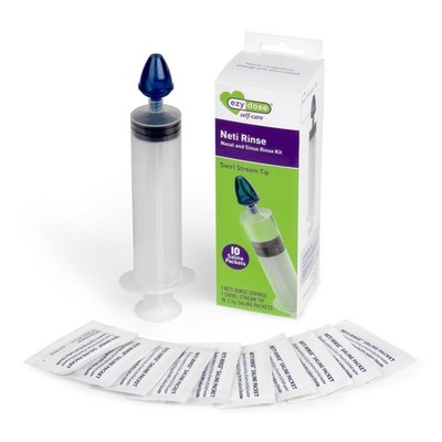 Portable Nasal Irrigation Kit with 10 Saline Packets - Travel Friendly Design