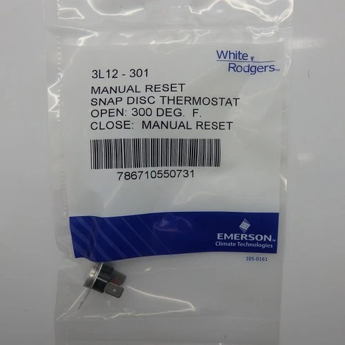Emerson White-Rodgers Manual Rest Snap Disk Thermostat 3L12-301