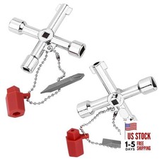 2 Pcs 4 Way Cross Key, Multifunction Universal Opening Cross Key for Gas
