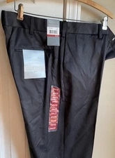 New $65 Perry Ellis Portfolio Mens Black Stretch Dress Pants 34x32