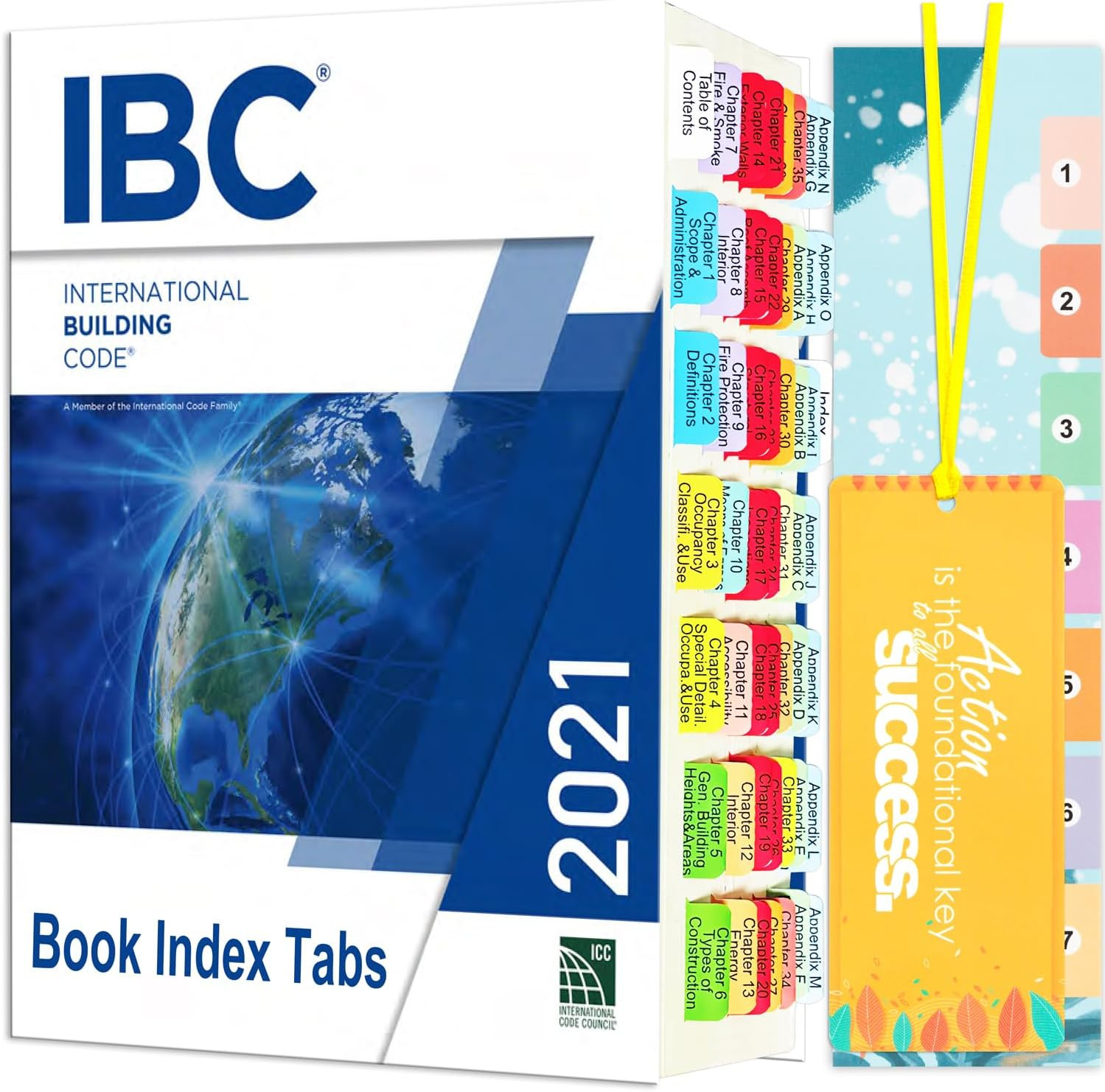 Book Tabs for the International Building Code 2021, 52 Color-Coded Tabs for the