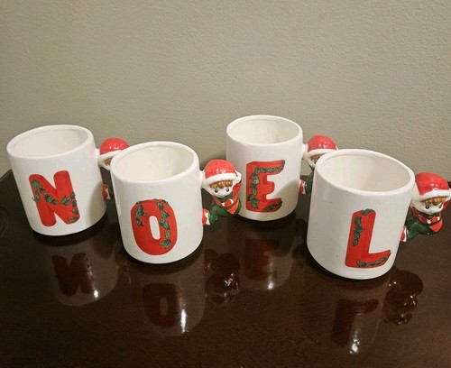 Noel Pixie Elf Mugs Stackable Elves On Handle House Of Lloyd Set Of 4
