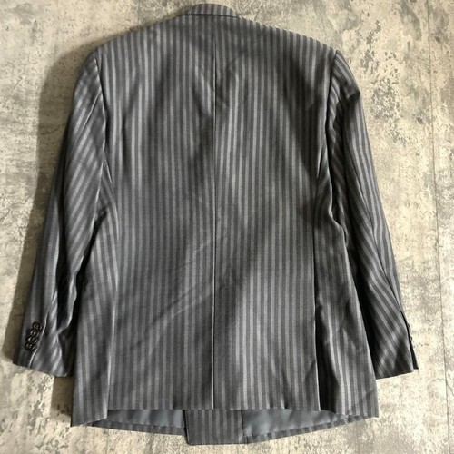 Conjunto de Traje de Lana Gianni Versace Doble Pecho Chaqueta a Medida Pantalones Rayas Gris - Imagen 11 de 19
