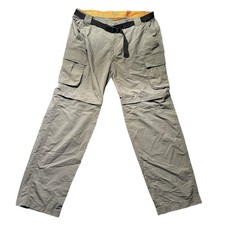 Field Stream Cargo Pants Mens XL Green Convertible Hiking Outdoor Nylon EUC