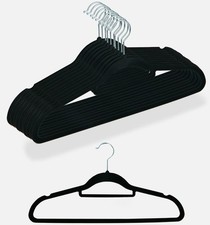 20X Coat Clothes Clothing Hangers Velvet Velour Non Slip Flocked Trouser Hangers