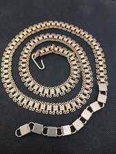 VINTAGE gold-tone ornate BOOK CHAIN design woman's belt