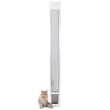 Sliding Glass Pet Door 15 lb Adjustable Height 75 7/8 to 80 11/16 White PetSafe