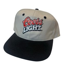 90s Coors Light Embroidered Logo Snapback Hat Gray Vintage Adult Beer Cap Clean