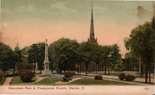 Soldiers Monument Warren Ohio Undivided Back Postcard Memorial Military Unposted