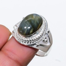 Natural Labradorite Gemstone 925 Sterling Silver Jewelry All Size Ring For Gift