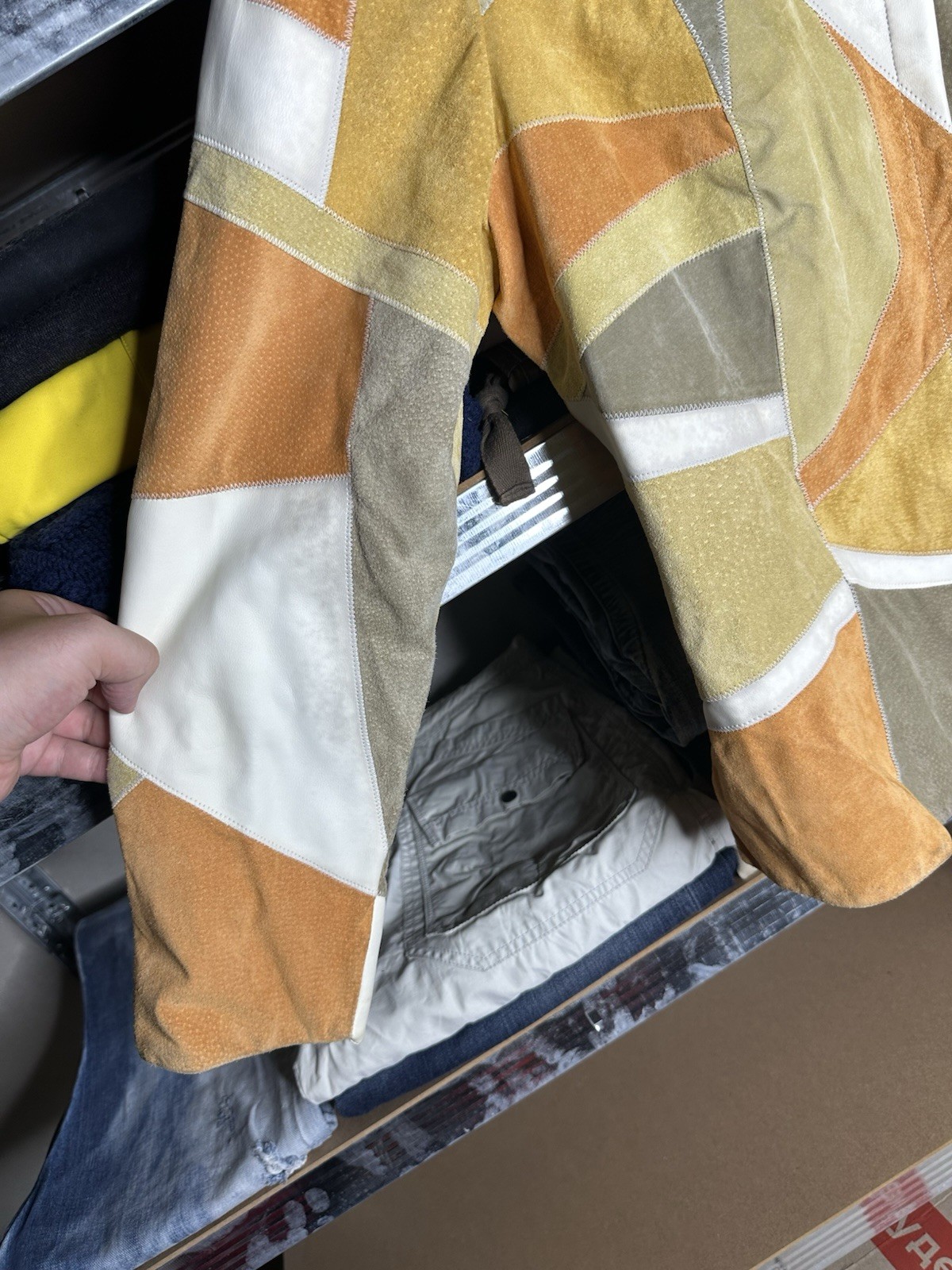 Dino’Z Patchwork Suede Leather Jacket Multicolor … - image 6