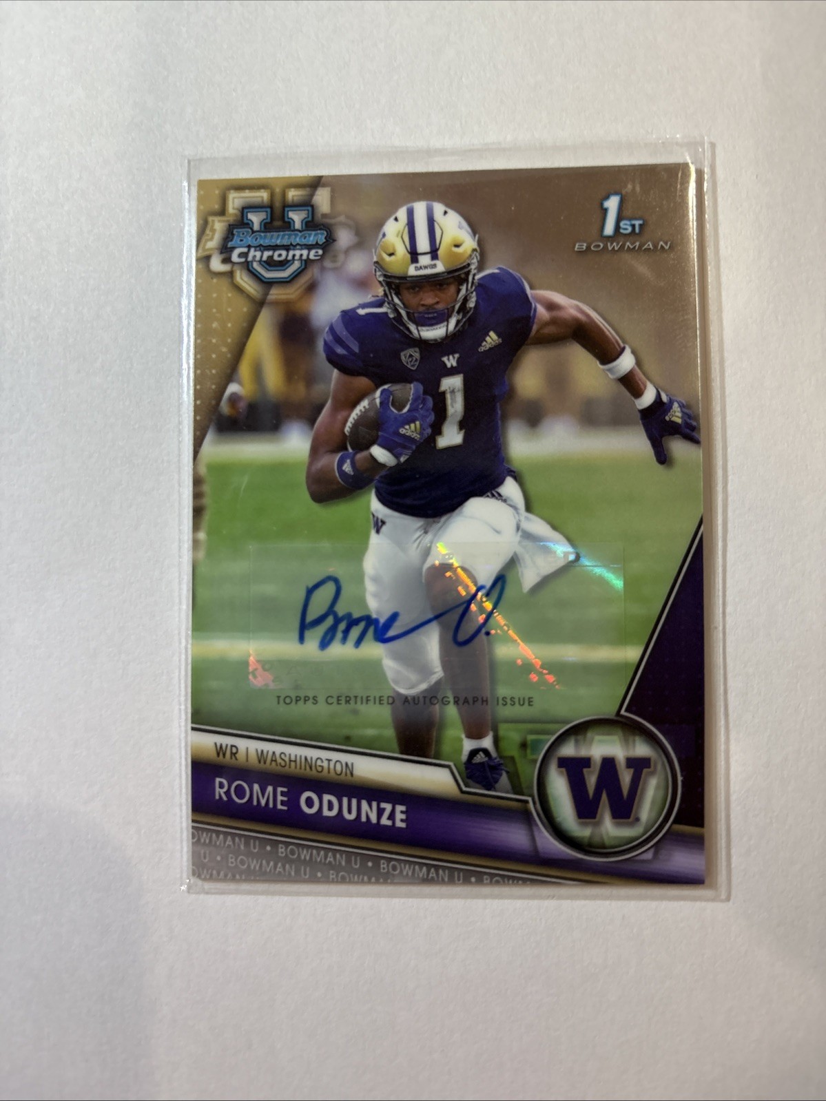 2023 Bowman University Chrome Rome Odunze On-card Autograph No. 138