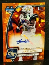 🔥2024 Bowman Chrome U Jamal Haynes Auto Orange Sapphire Ice SP 3/25 Ga Tech