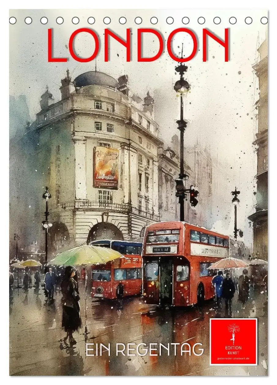 Peter Roder | London - ein Regentag (Tischkalender 2026 DIN A5 hoch),...